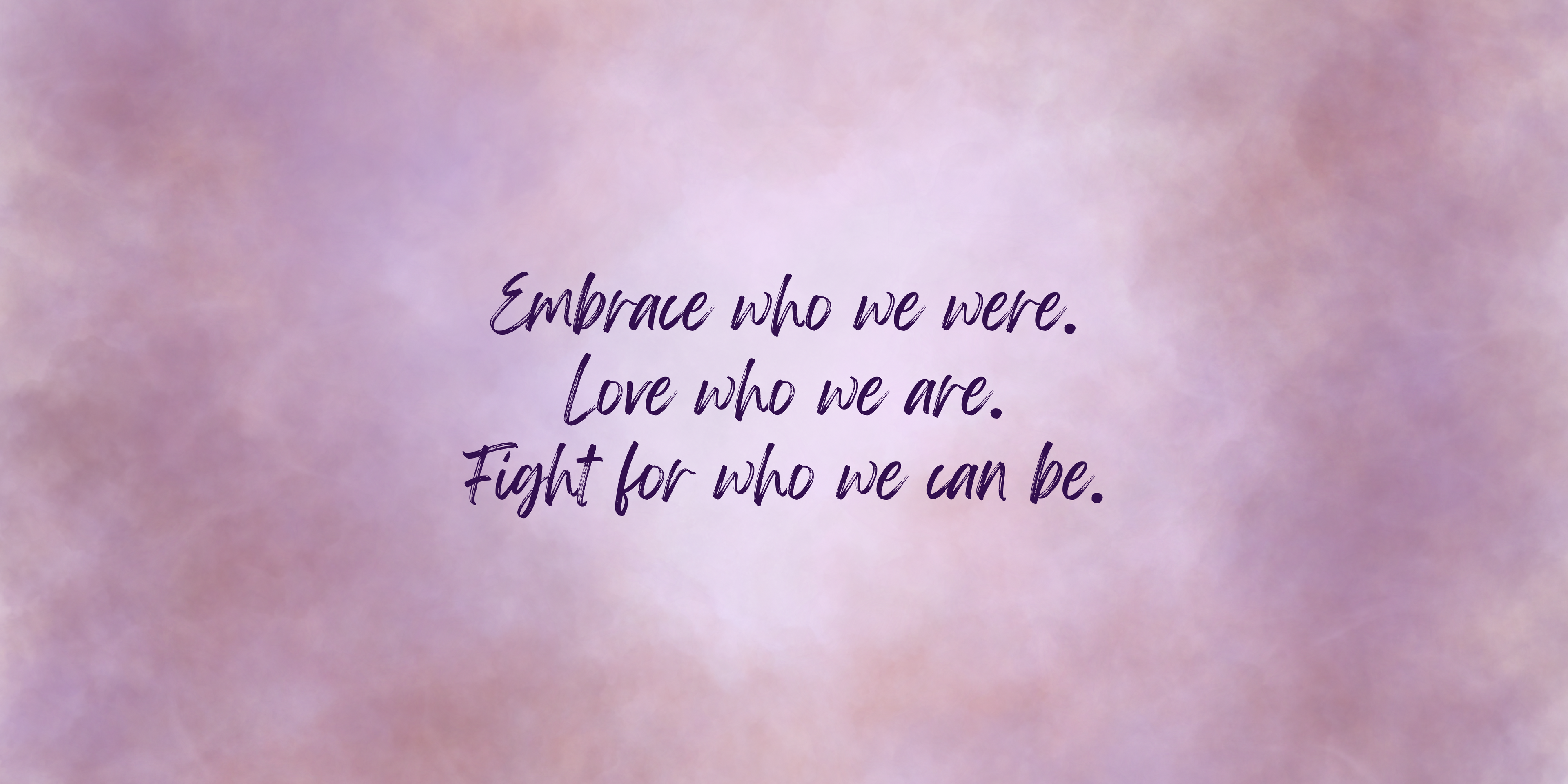 Motivational quote on a pink and purple gradient background