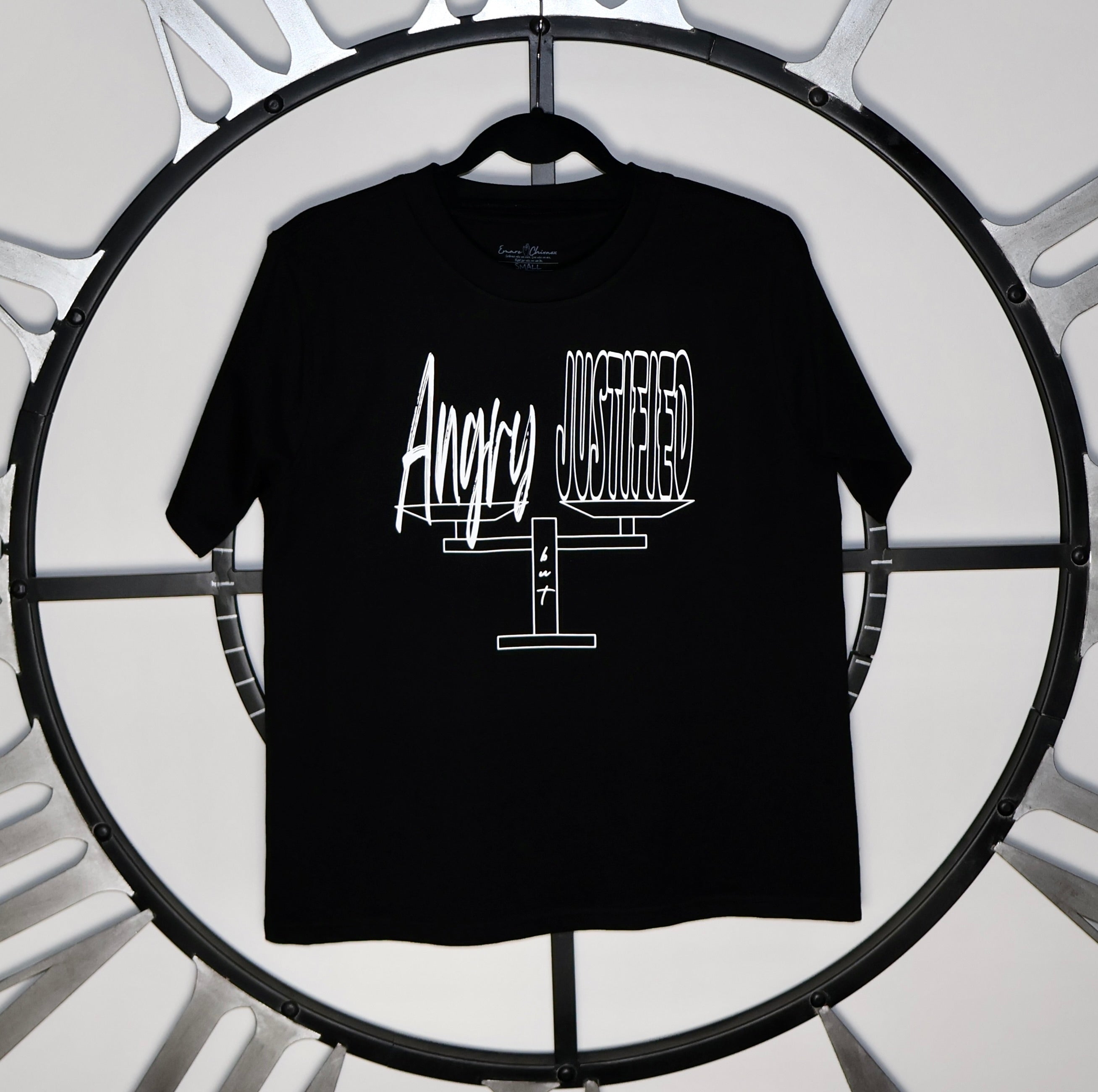 A Black Woman's Duality | Angry but Justified Relaxed Fit Short Sleeve Black T-Shirt