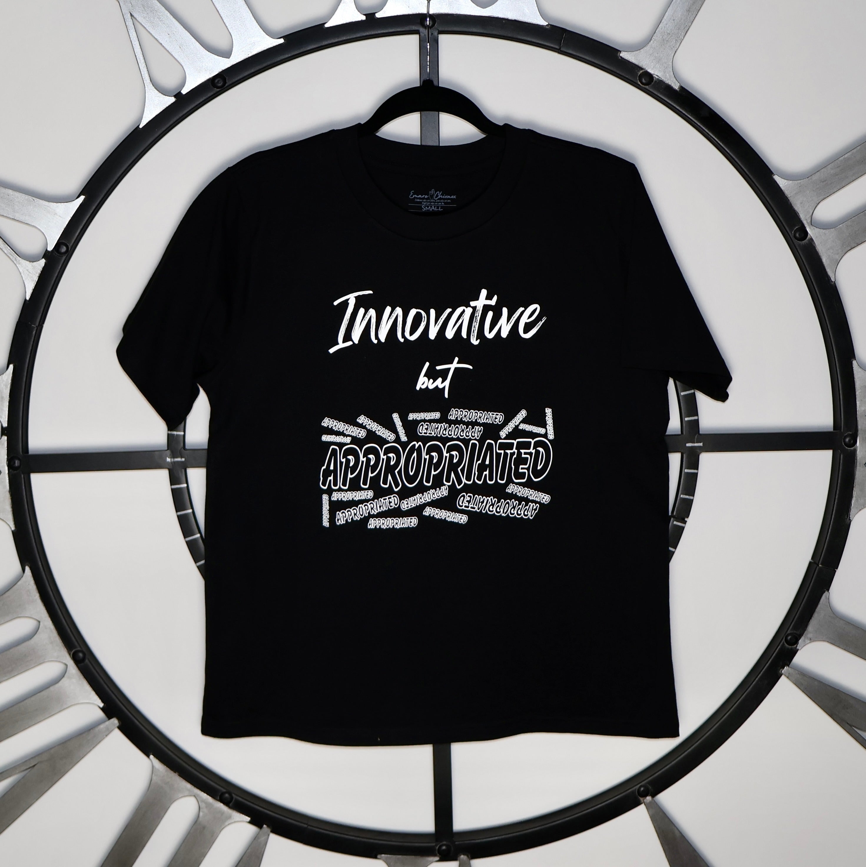 A Black Woman's Duality | Innovative but Appropriated Relaxed Fit Short Sleeve Black T-Shirt