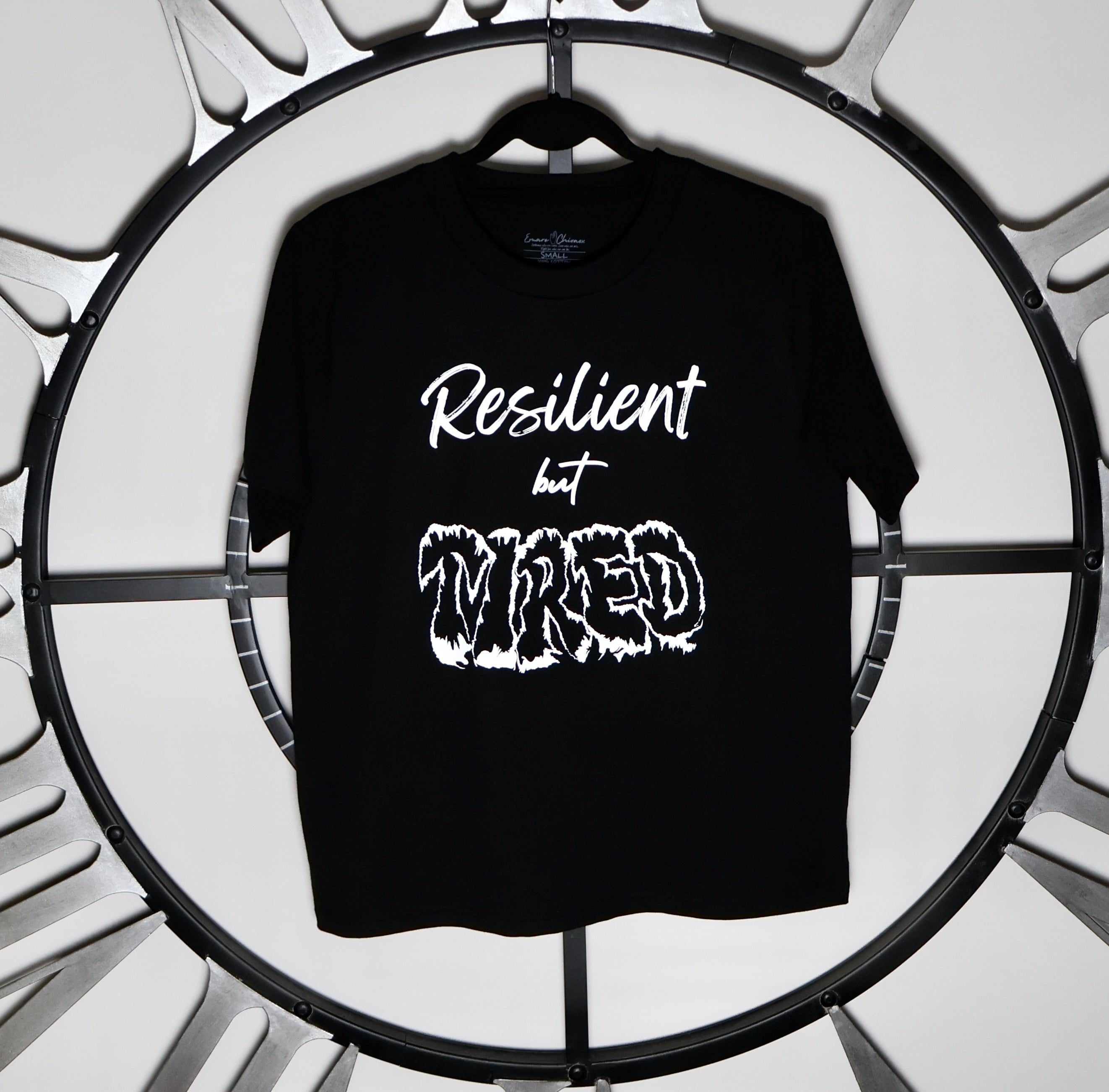 A Black Woman's Duality | Resilient but Tired Relaxed Fit Short Sleeve Black T-Shirt
