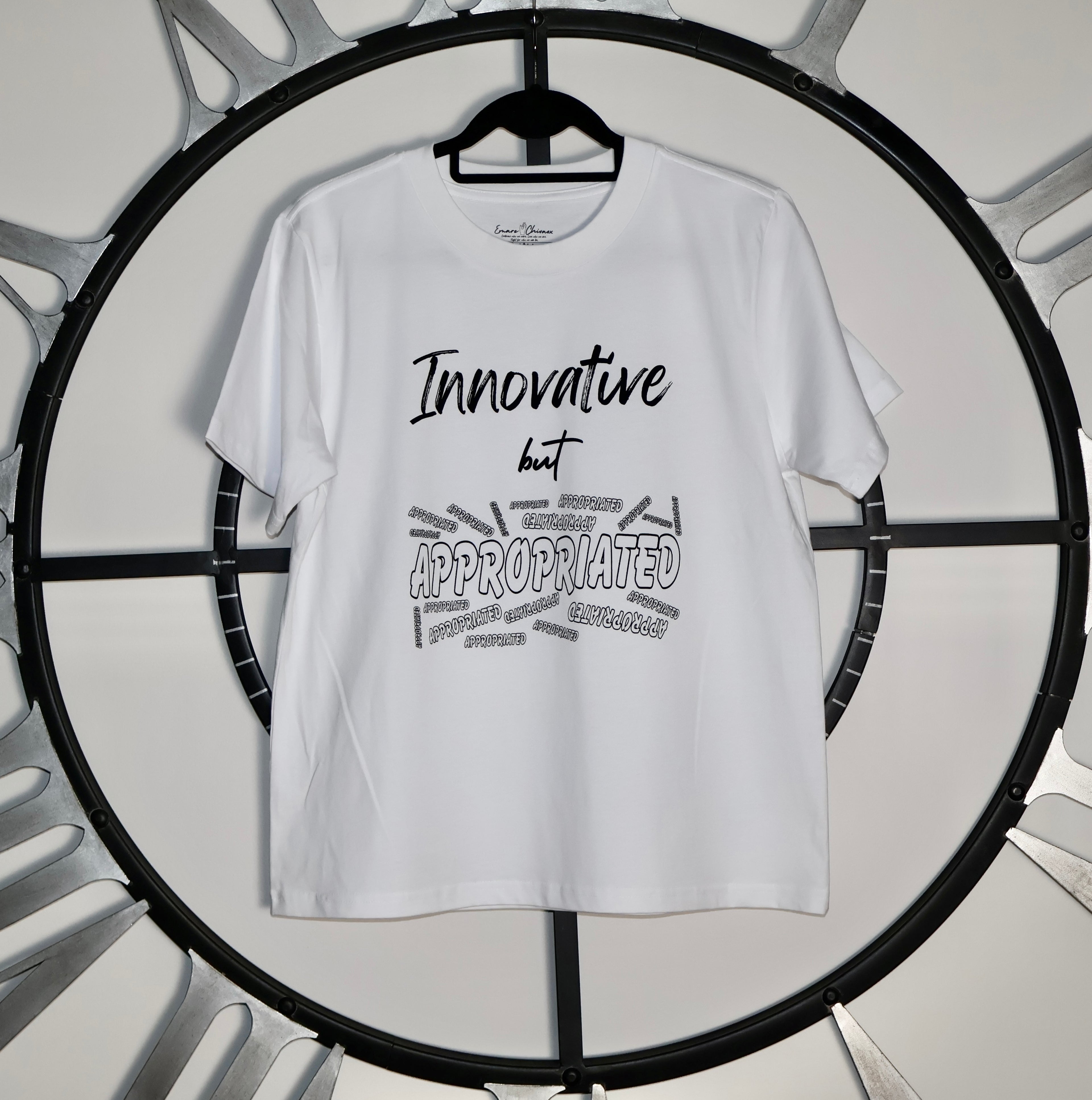 A Black Woman's Duality | Innovative but Appropriated Relaxed Fit Short Sleeve White T-Shirt