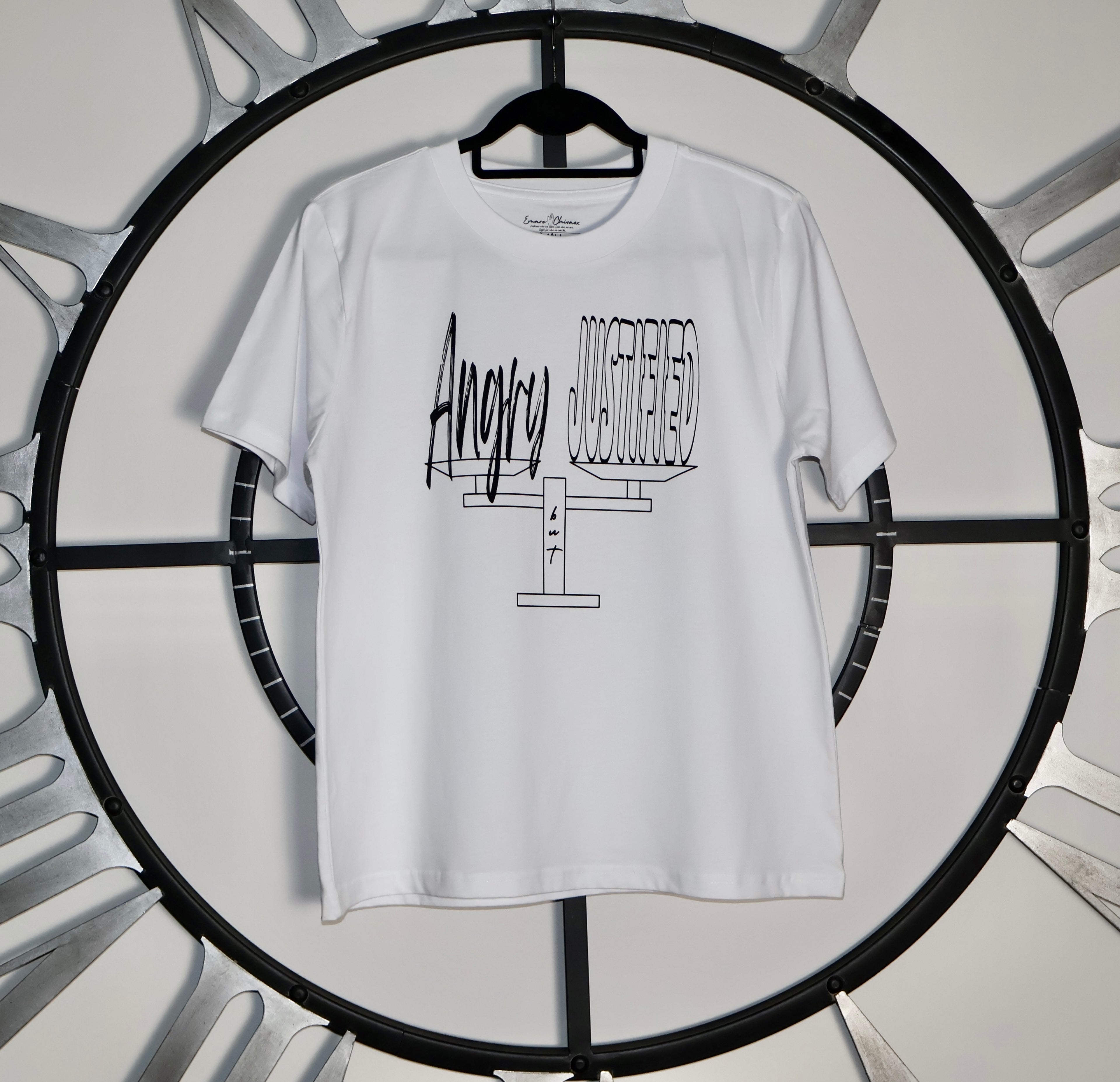 A Black Woman's Duality | Angry but Justified Relaxed Fit Short Sleeve White T-Shirt